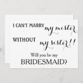 私の花嫁の付き添いになってくれる? 招待状 (正面/裏面)