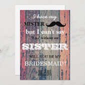 私の花嫁の付き添いになってくれる？ 招待状 (正面/裏面)