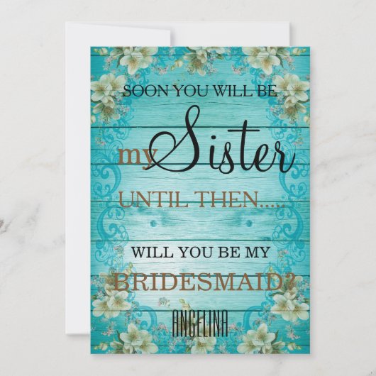 私の花嫁の付き添いになってくれる？ 招待状 (正面)