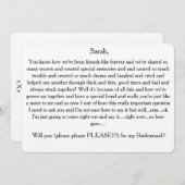 私の花嫁の付き添いになってくれる？文字カード 招待状 (正面/裏面)