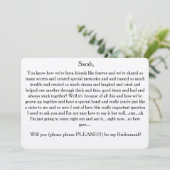 私の花嫁の付き添いになってくれる？文字カード 招待状 (スタンド正面)