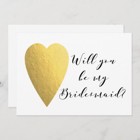 私の花嫁の付き添いになってくれる? |結婚式 招待状 (正面/裏面)