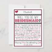 私の花嫁の付き添いになってくれる?赤/黒のコラージュカード 招待状 (正面)