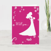 私の花嫁の付き添いのカードになってくれますか。 招待状 (正面)