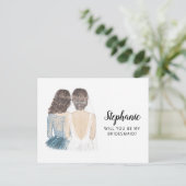 私の花嫁の付き添いのポストカードになってくれませんか? ポストカード (スタンド正面)