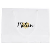 私の花嫁の付き添い金ゴールド紙吹雪ハート ラージペーパーバッグ (裏面)