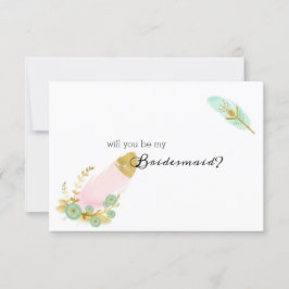 私の花嫁の仲間になってくれますか ボーホー ピンクとゴールドの羽