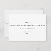 私の花嫁の仲間になってくれますか？ 招待状 (裏面)