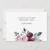 私の花嫁の仲間になってくれますか（Blush Burgundy） 招待状 (裏面)