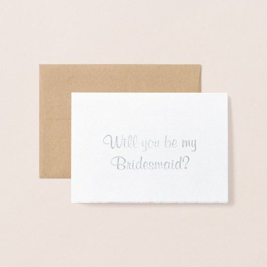 私の花嫁の仲間になってくれる？ ラスティックレース 箔カード (封筒付き正面)