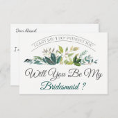 私の花嫁の仲間になってくれる？ | 緑の植物 招待状 (正面/裏面)