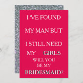 私の花嫁の依頼ピンク&グリッター 招待状 (正面/裏面)