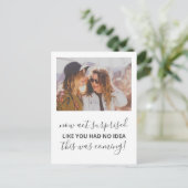 私の花嫁の写真おもしろいは？ インビテーションポストカード (スタンド正面)