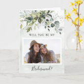 私の花嫁の写真の緑素朴か カード (黄色い花)