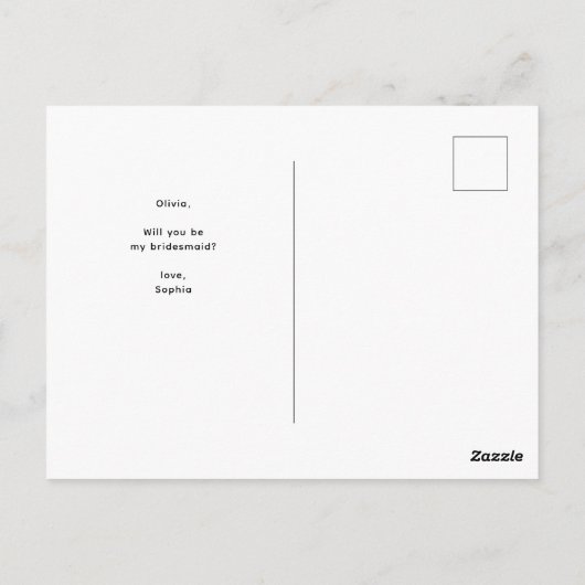 私の花嫁の台本を手書きの写真にする ポストカード (裏面)