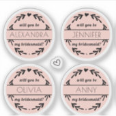 私の花嫁の名前をパーソナライズされた呼べ シール (正面)