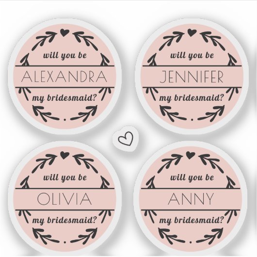 私の花嫁の名前をパーソナライズされた呼べ シール (正面)