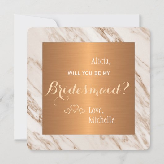 私の花嫁の大理石の銅になるかい 招待状 (正面)