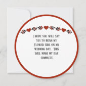 私の花嫁の女の子になってくれる？ 招待状 (裏面)