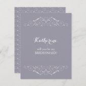 私の花嫁の女中の渦巻きビクトリアン旋回 招待状 (正面/裏面)