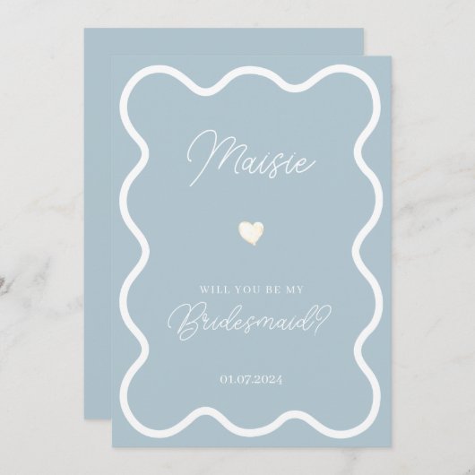 私の花嫁の提案は埃っぽい青い波で 招待状 (正面/裏面)