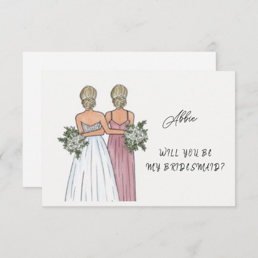 私の花嫁の提案カードの水彩色か 出欠カード (正面/裏面)