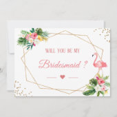 私の花嫁の熱帯フラミンゴフローラか 招待状 (正面)