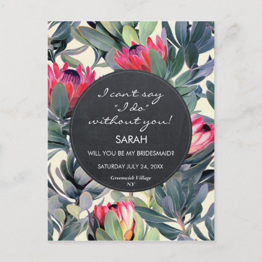 私の花嫁の熱帯フローラ葉書 インビテーションポストカード (正面)