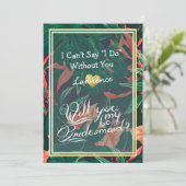 私の花嫁の熱帯フローラ金ゴールド 招待状 (スタンド正面)