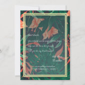 私の花嫁の熱帯フローラ金ゴールド 招待状 (裏面)