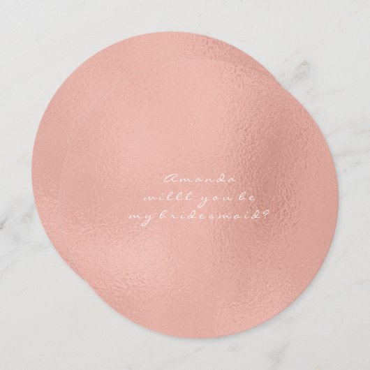 私の花嫁の白いピンクのバラの金ゴールド 招待状 (正面/裏面)