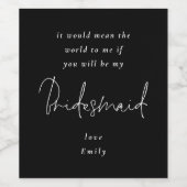 私の花嫁の白い台本の黒か？ ワインラベル (シングルラベル)