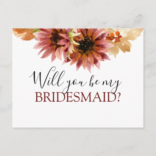 私の花嫁の秋のひまわり 案内ポストカード (正面)