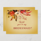 私の花嫁の秋のフローラ歳の金ゴールド ポストカード (正面/裏面)
