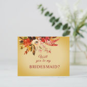 私の花嫁の秋のフローラ歳の金ゴールド ポストカード (スタンド正面)