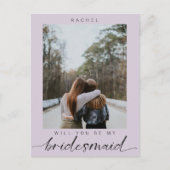 私の花嫁の紫の写真になるモダン ポストカード (正面)