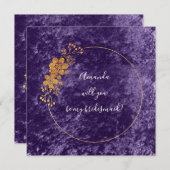 私の花嫁の紫の紫のビロードになりませんか? 招待状 (正面/裏面)