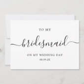 私の花嫁の結婚式の日にシックなミニマリスト サンキューカード (正面)