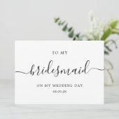 私の花嫁の結婚式の日にシックなミニマリスト サンキューカード (スタンド正面)