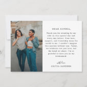 私の花嫁の結婚式の日にシックなミニマリスト サンキューカード (裏面)