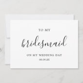 私の花嫁の結婚式の日にシックなミニマリスト サンキューカード (正面)