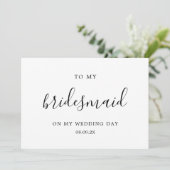 私の花嫁の結婚式の日にシックなミニマリスト サンキューカード (スタンド正面)