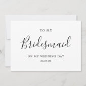 私の花嫁の結婚式の日にシックなミニマリスト サンキューカード (正面)