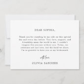 私の花嫁の結婚式の日にシックなミニマリスト サンキューカード (裏面)