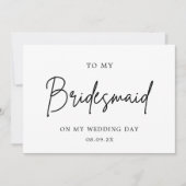 私の花嫁の結婚式の日にミニマリストのシックな写真 サンキューカード (正面)