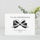 私の花嫁の結婚式の日の写真にコケット弓 サンキューカード (スタンド正面)