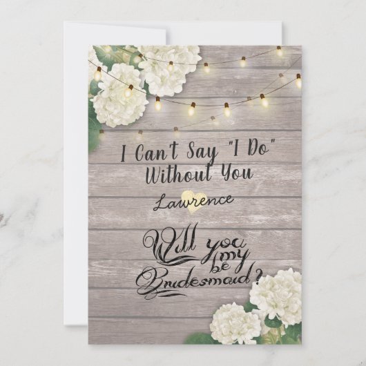 私の花嫁の花紐のライトウッドか 招待状 (正面)