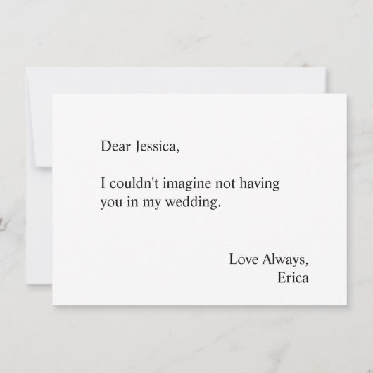 私の花嫁の衣装にな結婚ってくれ 招待状 (裏面)