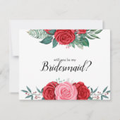 私の花嫁の赤ローズウォーターの色 招待状 (正面)