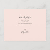 私の花嫁の赤面ピンクおもしろいか インビテーションポストカード (裏面)